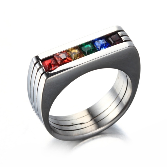 Womens LGBT unity rings size 8/9 - Picture 1 of 6